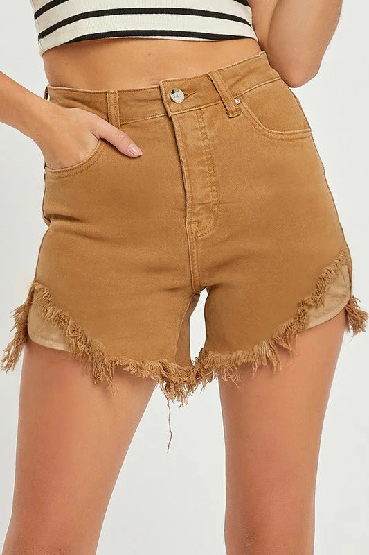 HIGH RISE SIDE STEP HEM SHORTS