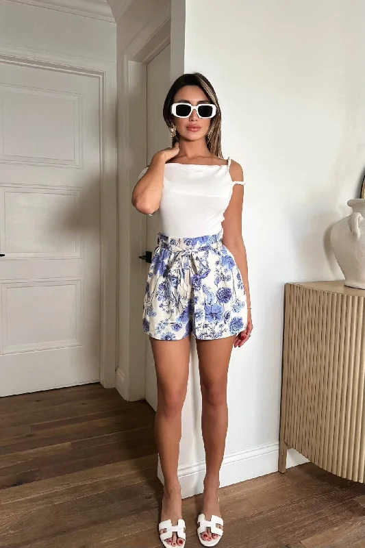 Jaci Floral Print Linen Shorts