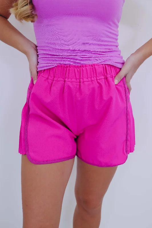 Walk It Out Side Pleated Active Shorts